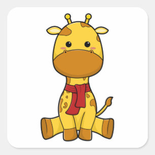 Sticker Carré Girafe