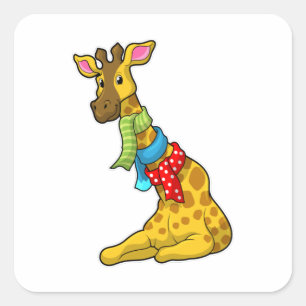 Sticker Carré Girafe