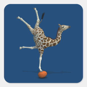Sticker Carré Girafe d'équilibrage