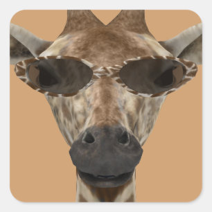 Sticker Carré Girafe Incognito