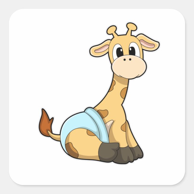Sticker Carré Giraffe avec sous-vêtements (Devant)
