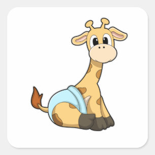 Sticker Carré Giraffe avec sous-vêtements