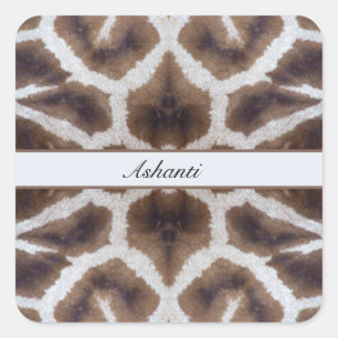 Sticker Carré Giraffe motif style safari personnalisable
