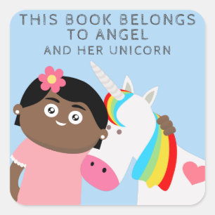 Sticker Carré Girls Unicorn