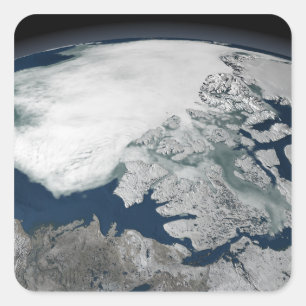 Sticker Carré Glace de mer arctique au-dessus de l'Amérique du