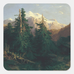 Sticker Carré Glacier, Rosen Lanigletscher, 1854