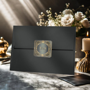 Sticker Carré Glam Art Deco Mariage ID1033