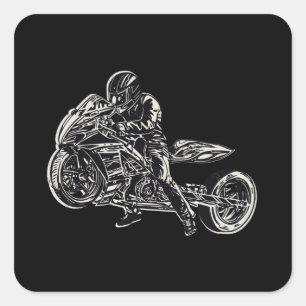 Sticker Carré Glisser vélo