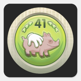 Sticker Carré Glitch Achievement chanteur de nuanceur de porc