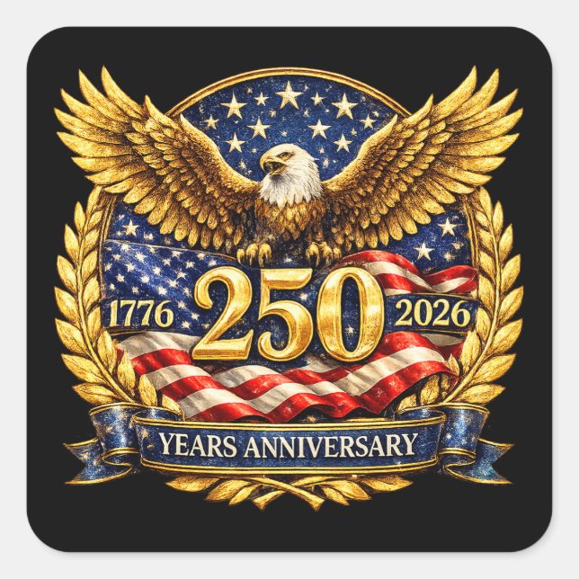 Sticker Carré Glittered Semiquincentennial Eagle Emblem (Devant)
