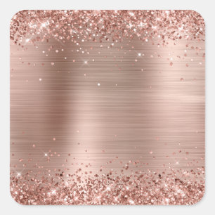 Sticker Carré Glitterie Rose Gold Foil vide