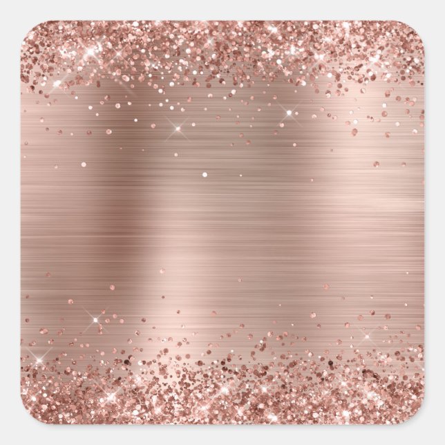 Sticker Carré Glitterie Rose Gold Foil vide (Devant)