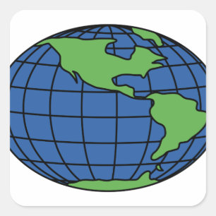 Sticker Carré Globe