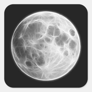 Sticker Carré Globe lunaire de planète de Pleine lune