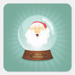 Sticker Carré Globe Santa Claus