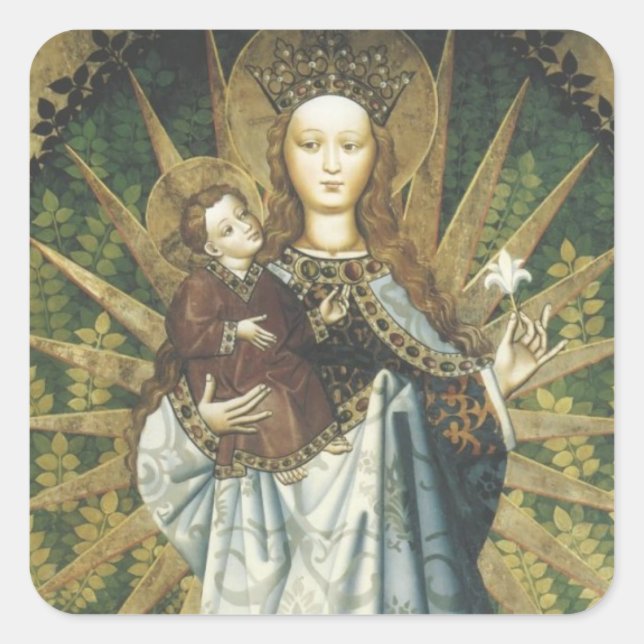 Sticker Carré Gloire à Jésus et à Marie (Devant)