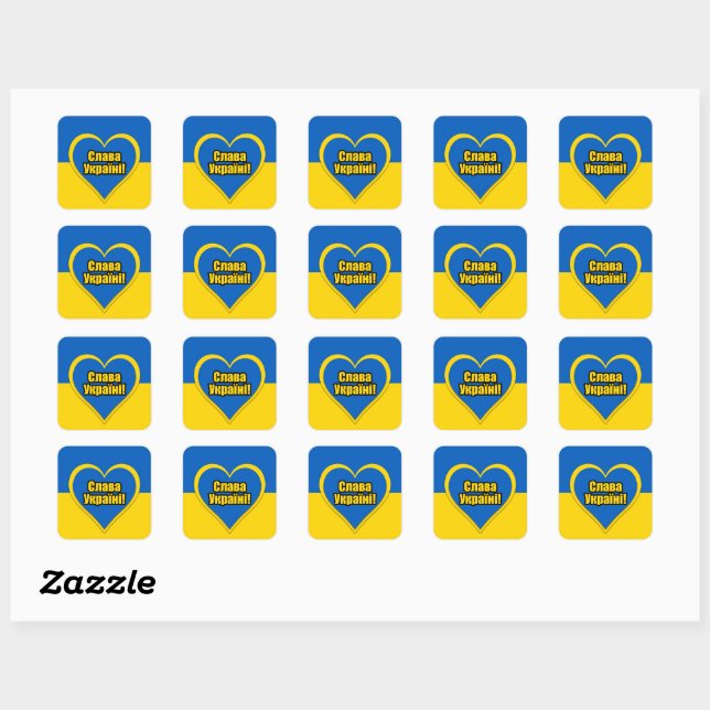 Sticker Carré Glory to Ukraine (Feuille)