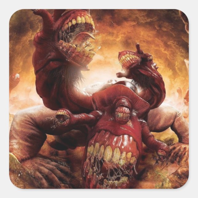 Sticker Carré Gluttony en Inferno - représentation de Cerberus (Devant)
