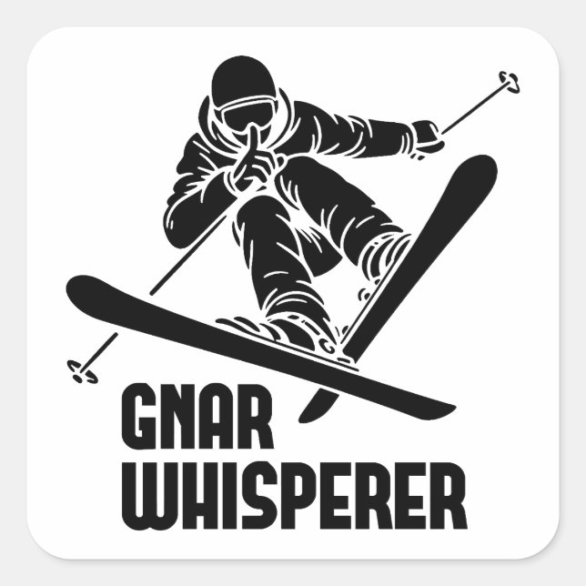 Sticker Carré Gnar Whisperer Ski (Devant)