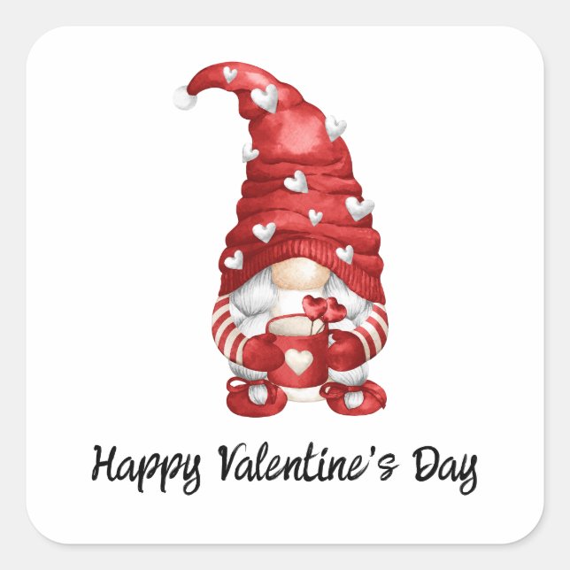 Sticker Carré Gnome Valentine (Devant)