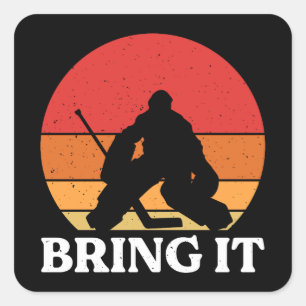 Sticker Carré Goalie De Hockey Sur Glace