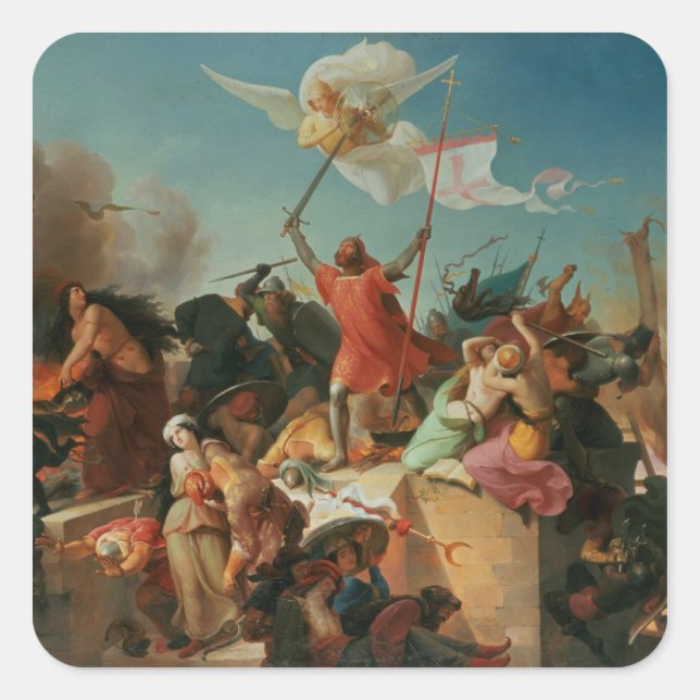 Sticker Carré Godfrey de Bouillon, Croisés français (Devant)