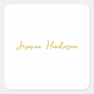 Sticker Carré Gold Color Calligraphy Professional