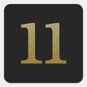 Sticker Carré Gold Number 11