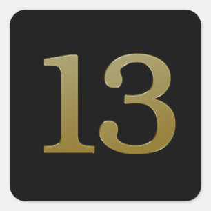 Sticker Carré Gold numéro 13
