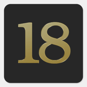 Sticker Carré Gold numéro 18