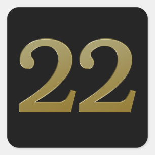 Sticker Carré Gold numéro 22