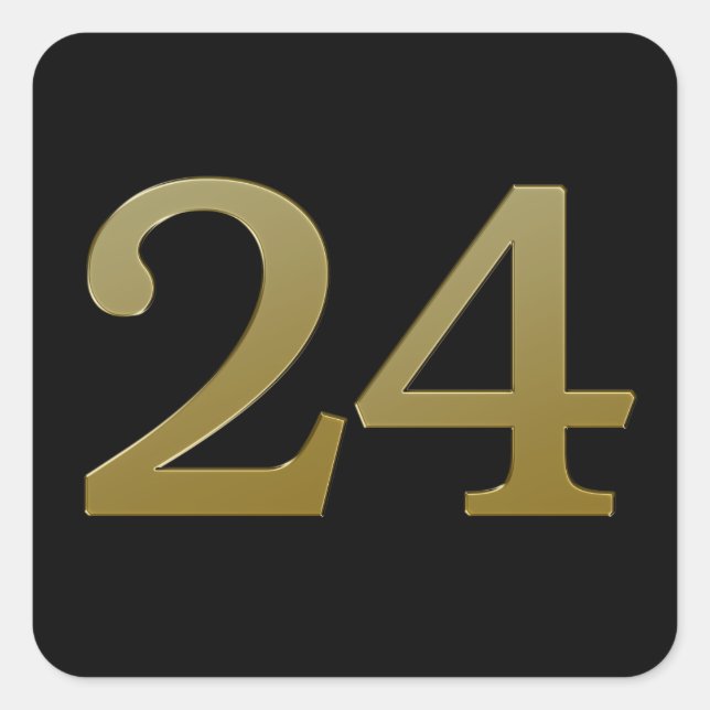 Sticker Carré Gold numéro 24 (Devant)
