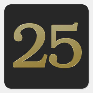 Sticker Carré Gold numéro 25