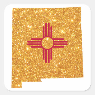 Sticker Carré Gold Parties scintillant Nouveau-Mexique