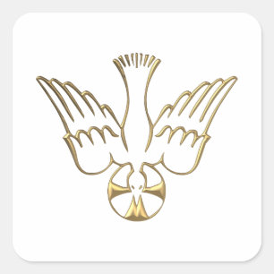 Sticker Carré Golden Descent du symbole de l'esprit de bois