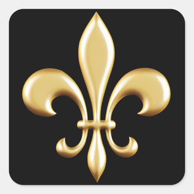 Sticker Carré Golden Fleur De Lis (Devant)