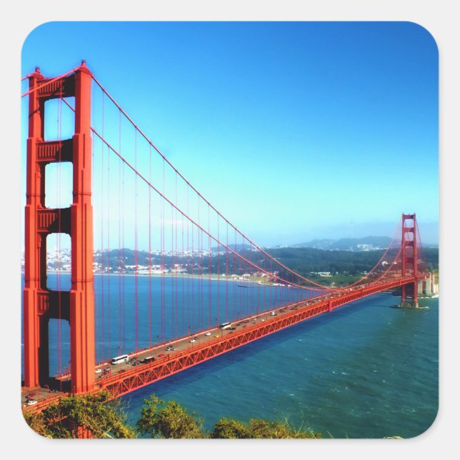 Sticker Carré Golden Gate Bridge - San Francisco (Devant)