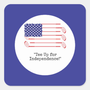 Sticker Carré Golf 4 juillet Fête de l'Indépendance Amérique