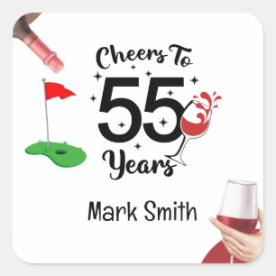 Sticker Carré Golf 55e anniversaire "Golden Swing : Celebrating