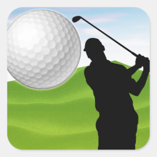 Sticker Carré Golf Ball Coming at You