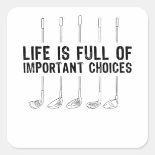 Sticker Carré Golf Choix importants Golf Golfeur
