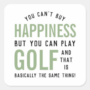 Sticker Carré Golf est le bonheur Funny Golf Lover cadeaux