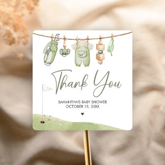 Sticker Carré Golf Little Putter Baby Shower