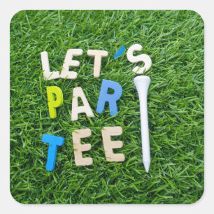Sticker Carré Golf Par Tee avec un tee sur la partie de golf ver