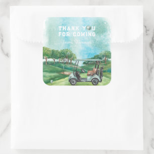 Sticker Carré Golf Par-Tee   Merci d'anniversaire