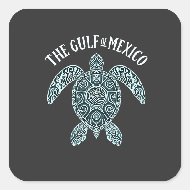 Sticker Carré Golfe du Mexique Turtle Sea Latino (Devant)