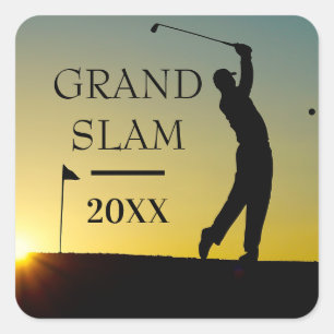 Sticker Carré Golfeur à Sunset Custom Golf Event