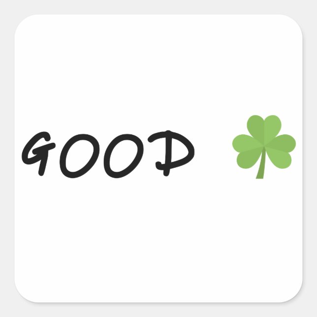 Sticker Carré Good Luck 4 feuille trèfle Emoji Special one (Devant)