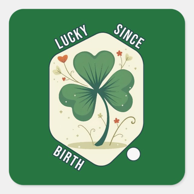 Sticker Carré Good Luck Shamrock St Patrick’s Day - Autocolante (Devant)
