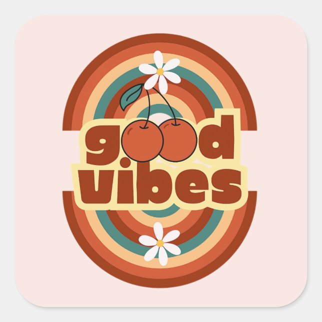 Sticker Carré Good Vibes (Devant)
